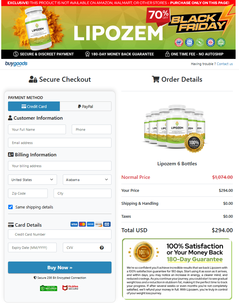 Lipozem sale